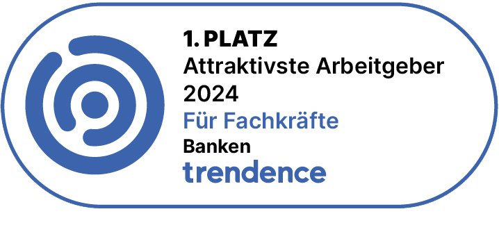 Trendence Trendence Logo 1. Platz attraktivste Arbeitgeber 2024 für Fachkräfte Banken