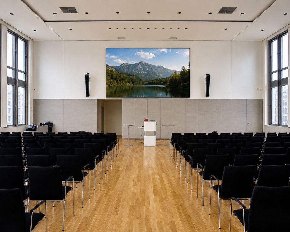 LED Leinwand im Konferenzsaal Phoenix in der Sparkassenakademie NRW